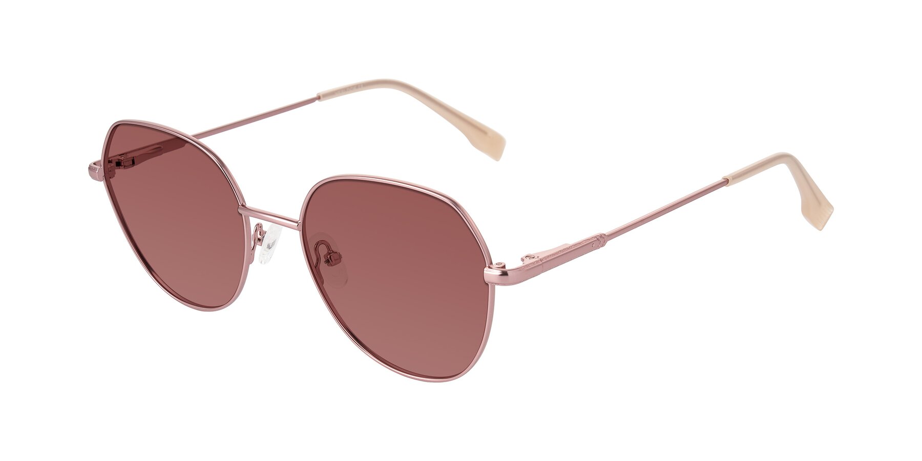 Angle of Deva in Rose Gold with Garnet Tinted Lenses