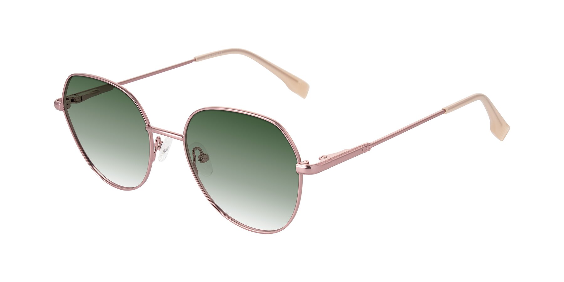 Angle of Deva in Rose Gold with Green Gradient Lenses