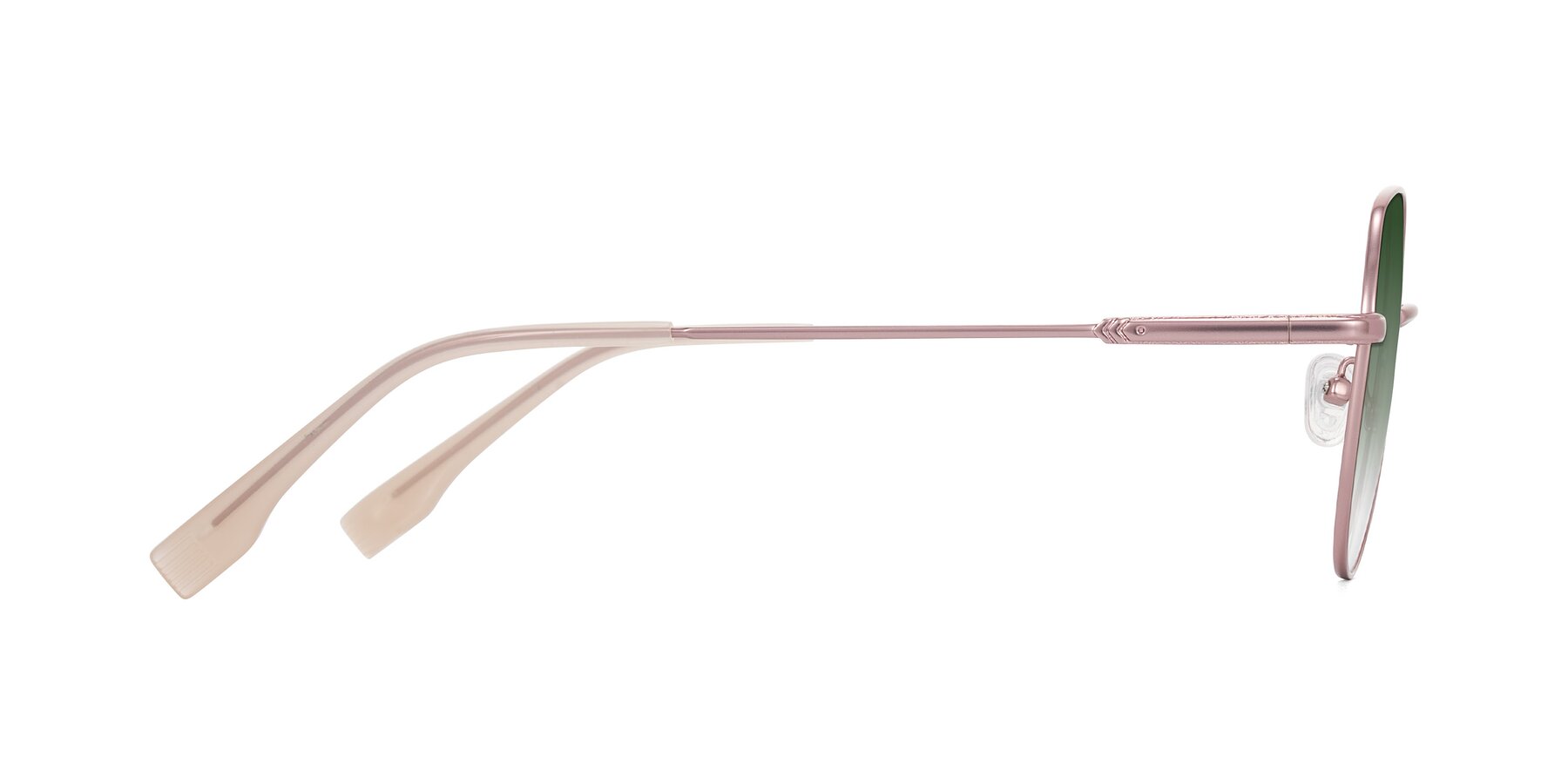 Side of Deva in Rose Gold with Green Gradient Lenses