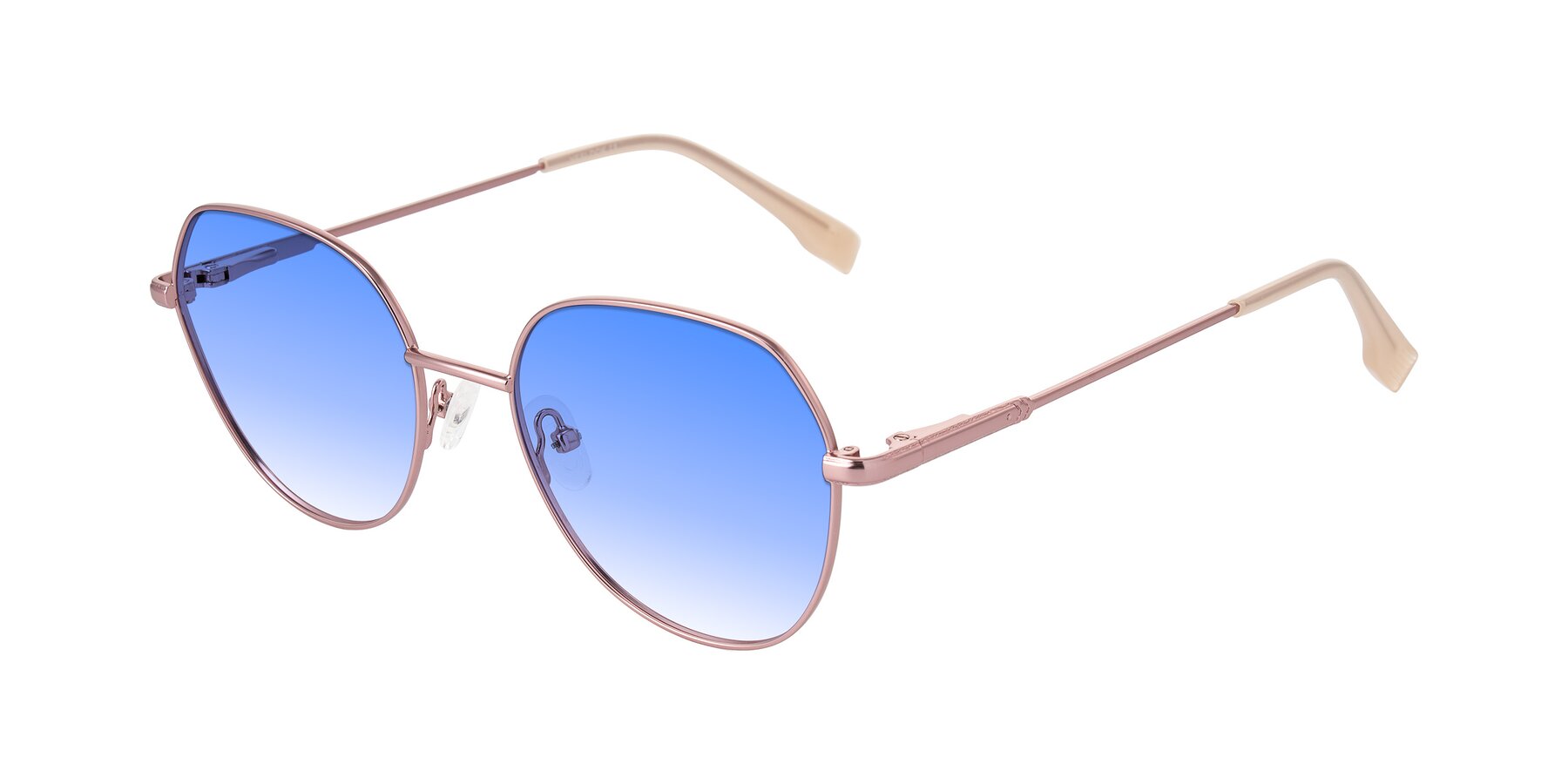 Angle of Deva in Rose Gold with Blue Gradient Lenses
