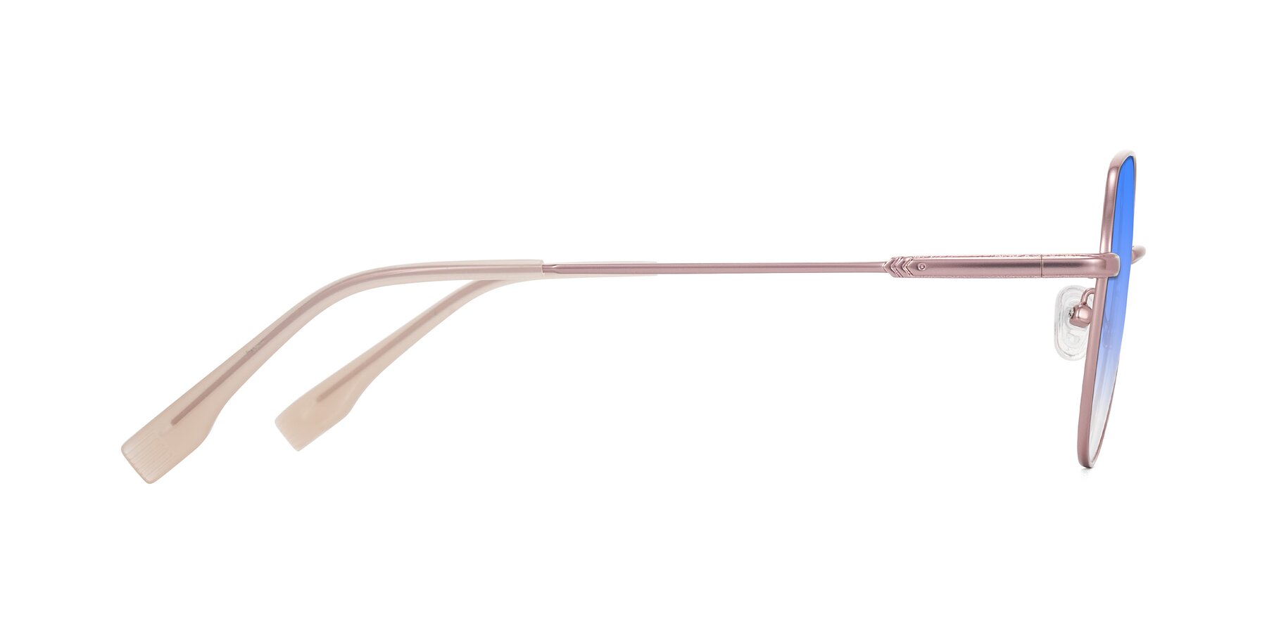 Side of Deva in Rose Gold with Blue Gradient Lenses