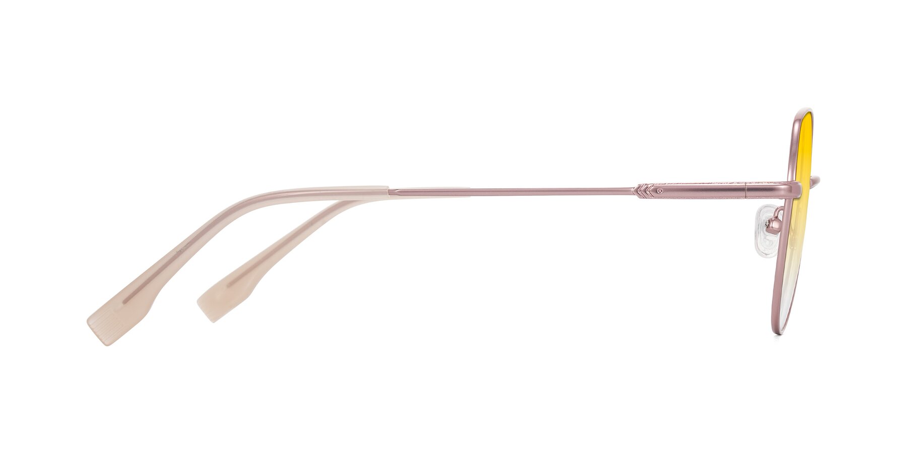 Side of Deva in Rose Gold with Yellow Gradient Lenses