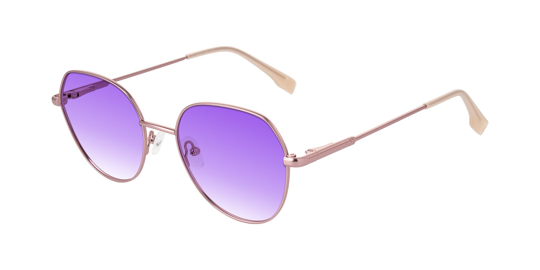 Angle of Deva in Rose Gold with Purple Gradient Lenses