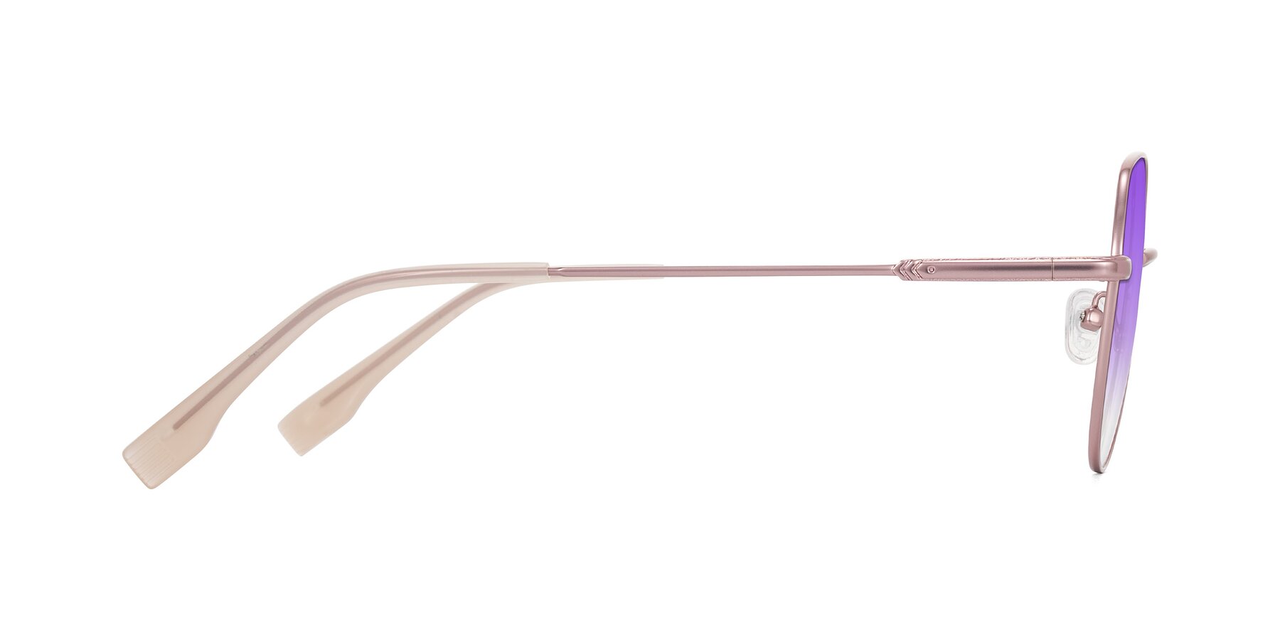 Side of Deva in Rose Gold with Purple Gradient Lenses