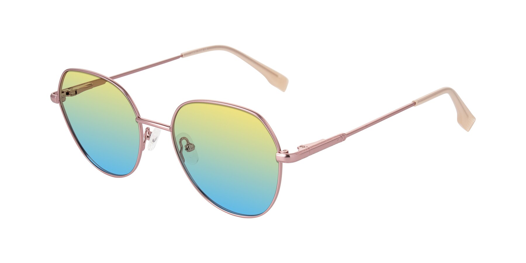 Angle of Deva in Rose Gold with Yellow / Blue Gradient Lenses