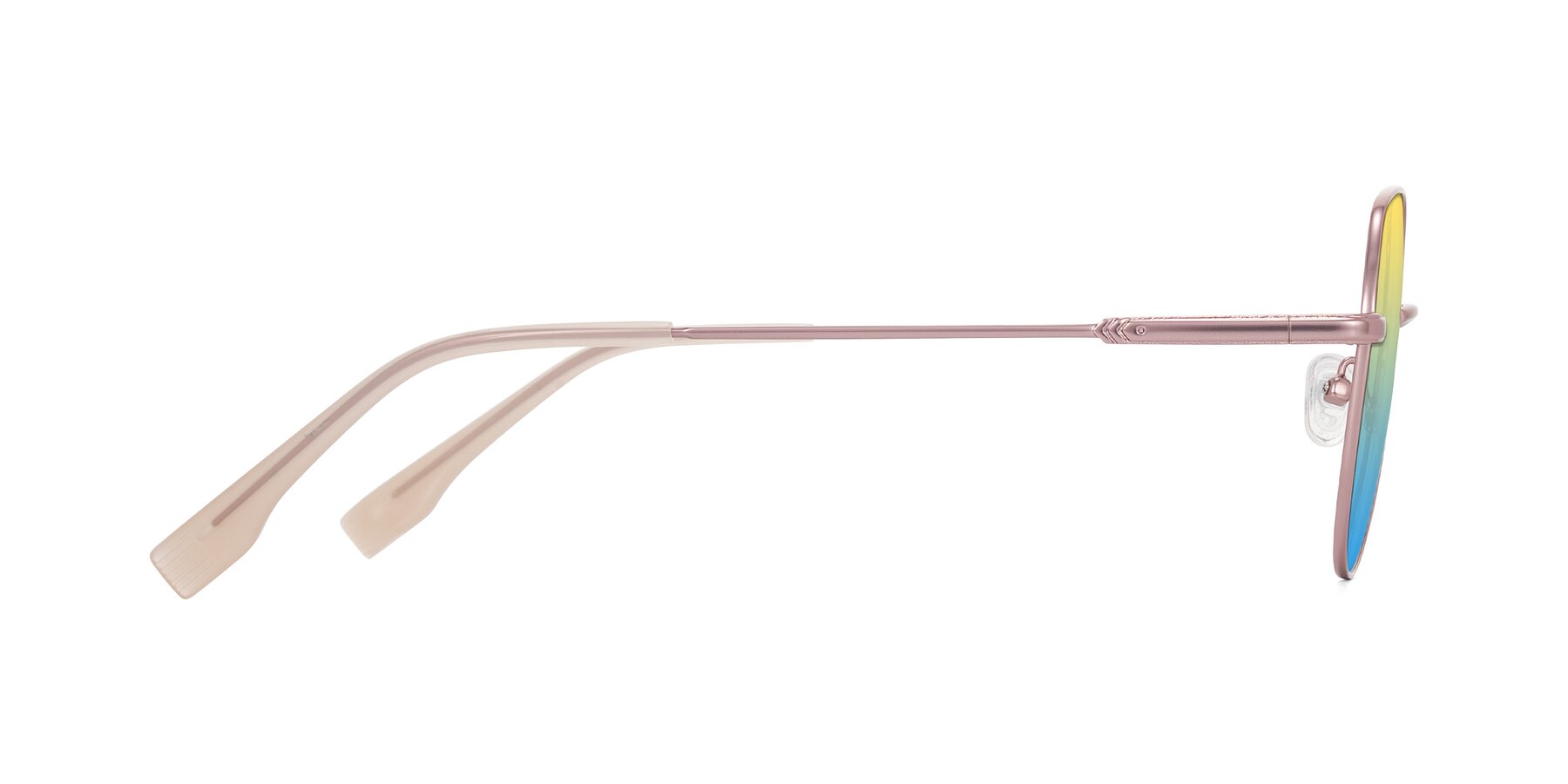 Side of Deva in Rose Gold with Yellow / Blue Gradient Lenses