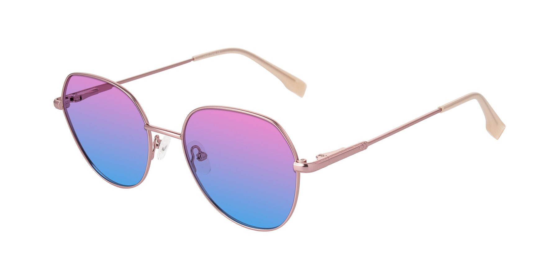 Angle of Deva in Rose Gold with Pink / Blue Gradient Lenses