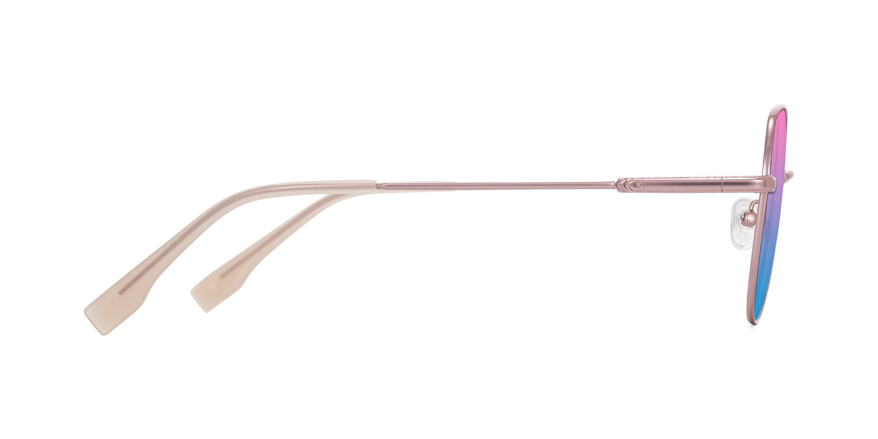 Side of Deva in Rose Gold with Pink / Blue Gradient Lenses