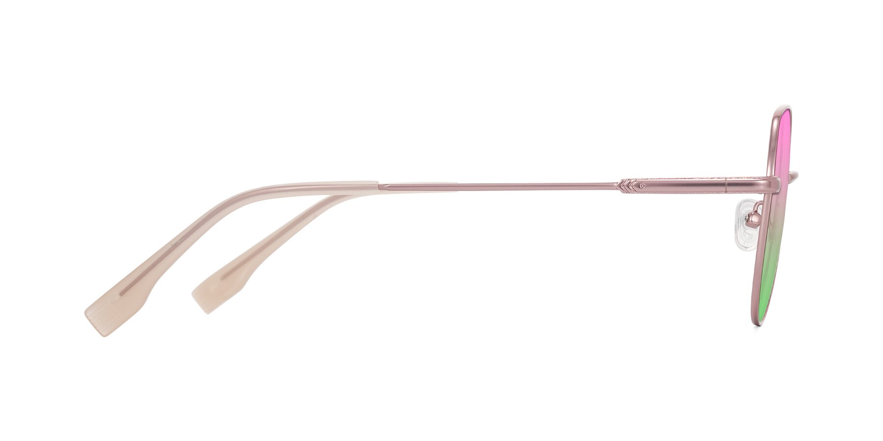 Side of Deva in Rose Gold with Pink / Green Gradient Lenses