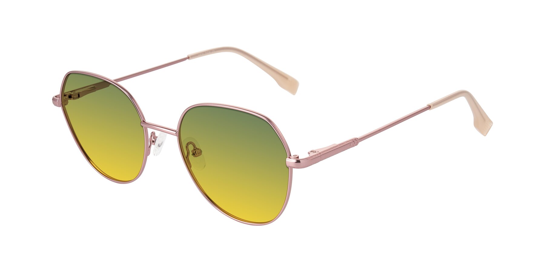 Angle of Deva in Rose Gold with Green / Yellow Gradient Lenses