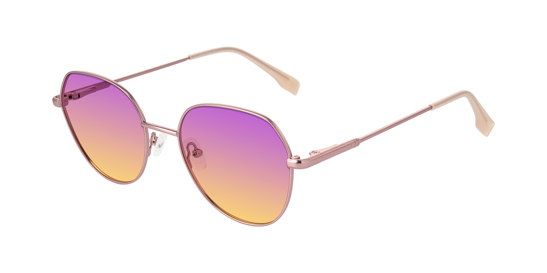 Angle of Deva in Rose Gold with Purple / Yellow Gradient Lenses