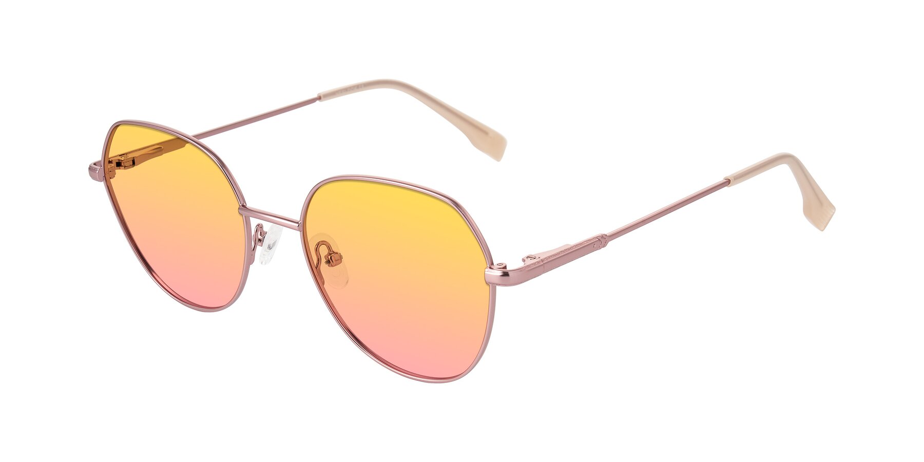 Angle of Deva in Rose Gold with Yellow / Pink Gradient Lenses