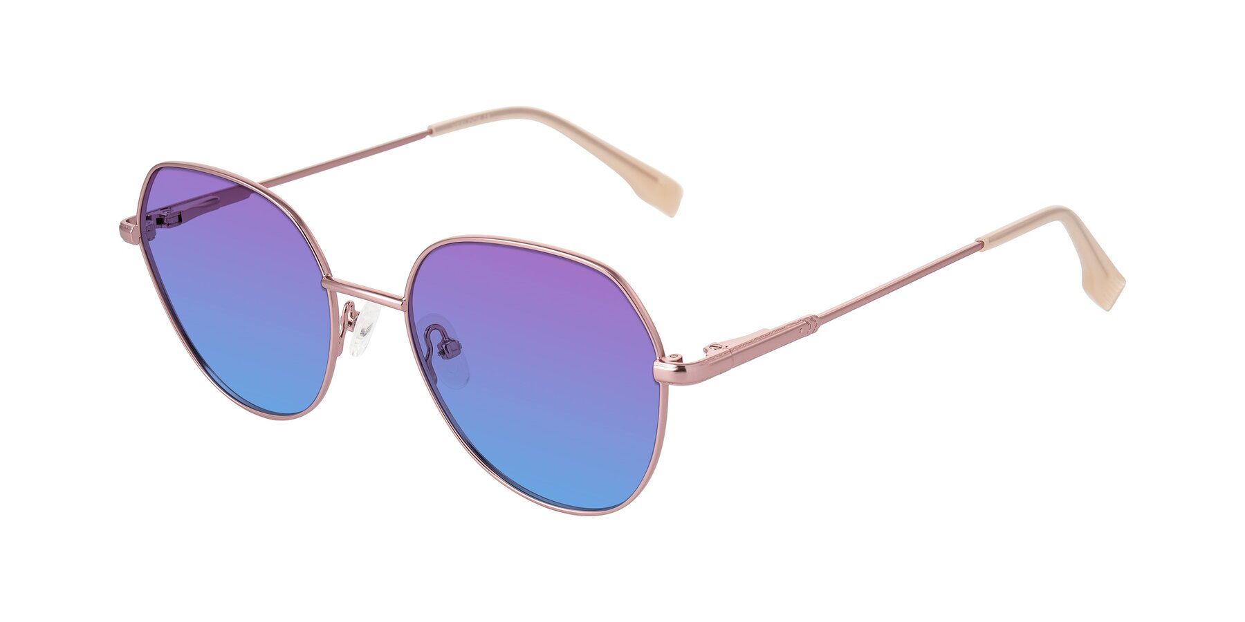 Angle of Deva in Rose Gold with Purple / Blue Gradient Lenses