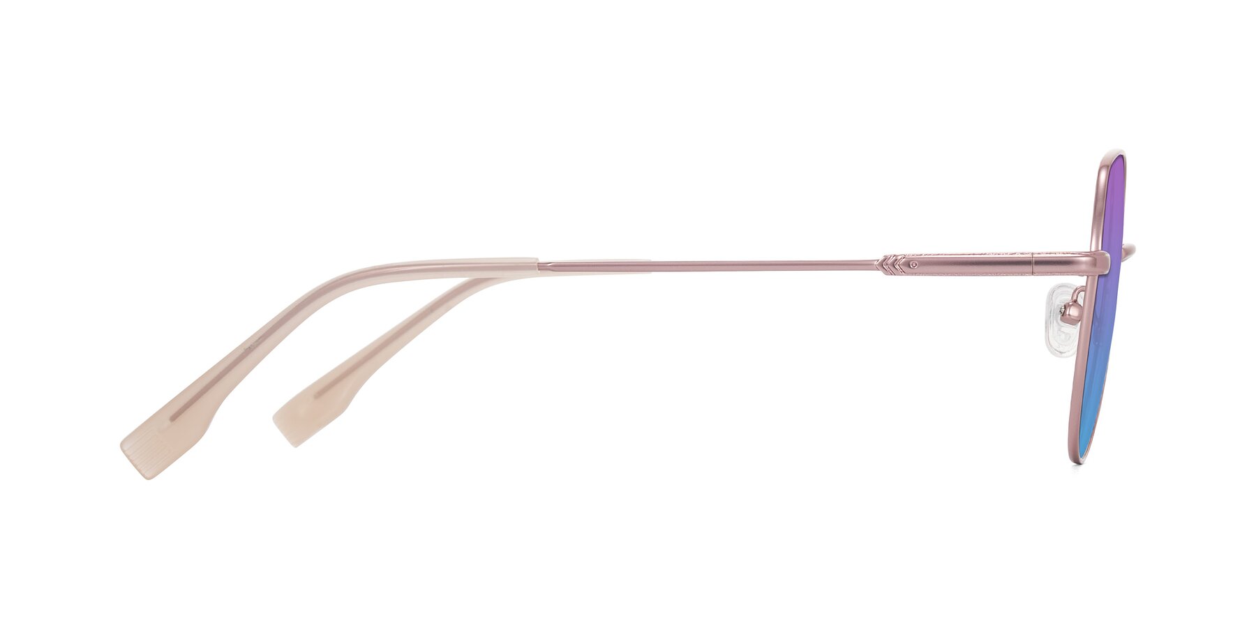 Side of Deva in Rose Gold with Purple / Blue Gradient Lenses