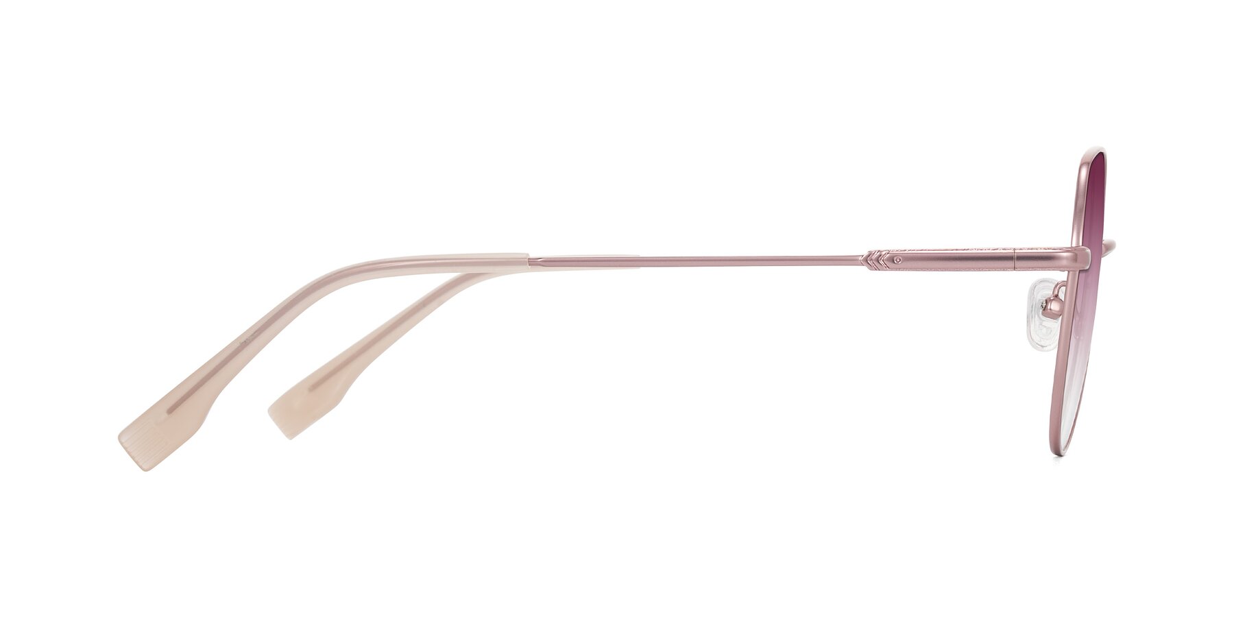 Side of Deva in Rose Gold with Wine Gradient Lenses