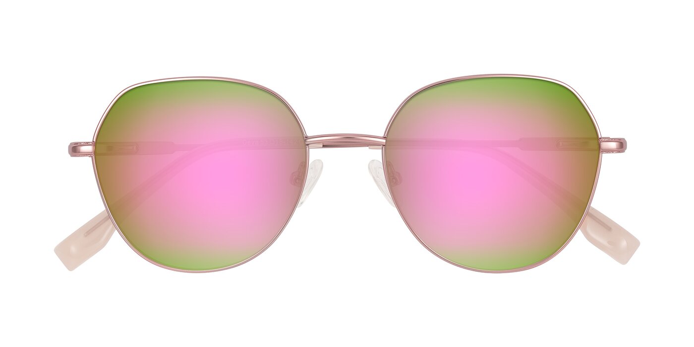Deva - Rose Gold Flash Mirrored Sunglasses