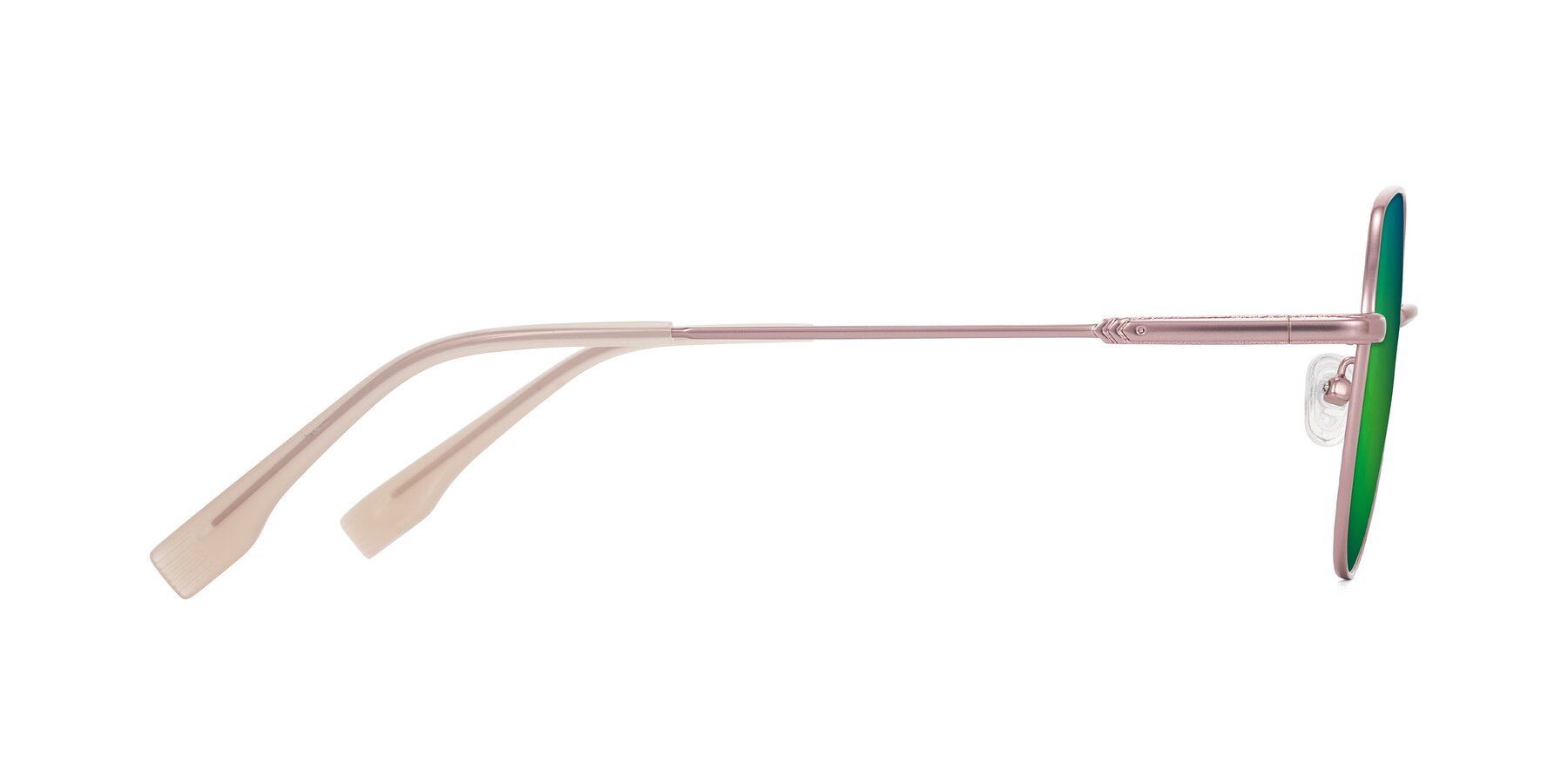 Side of Deva in Rose Gold with Green Mirrored Lenses