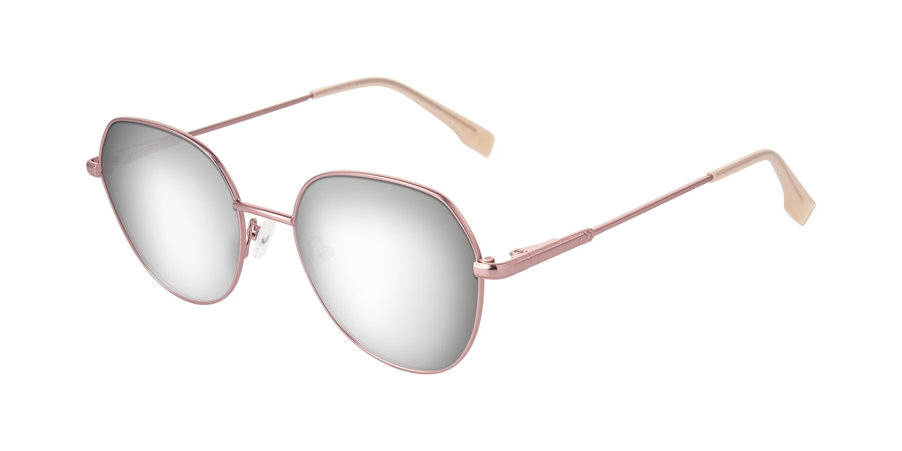 Angle of Deva in Rose Gold with Silver Mirrored Lenses