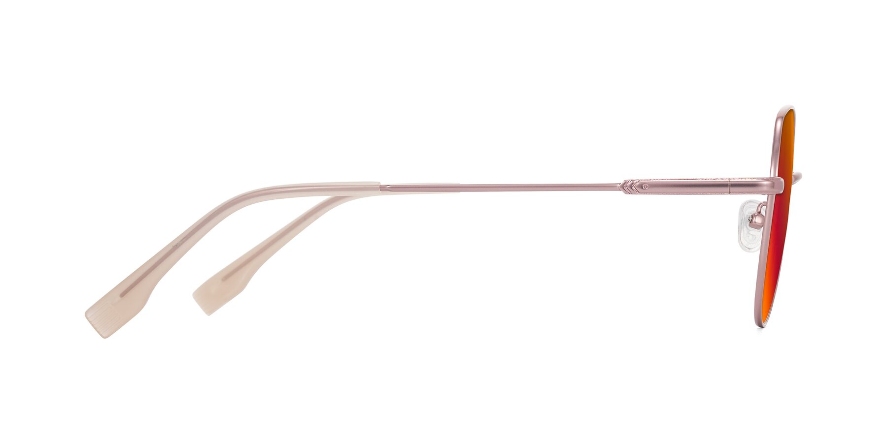 Side of Deva in Rose Gold with Red Gold Mirrored Lenses