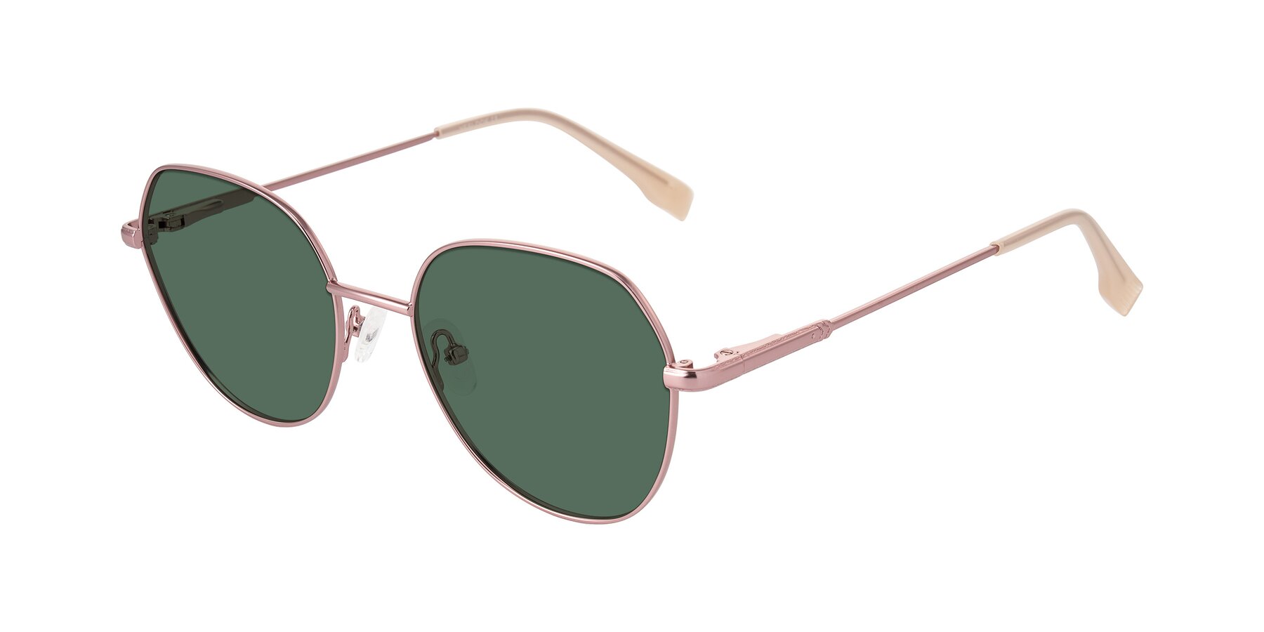 Angle of Deva in Rose Gold with Green Polarized Lenses
