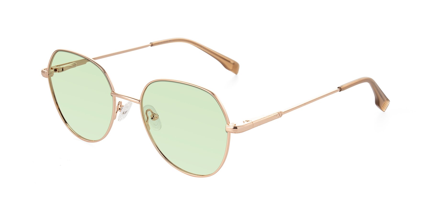 Angle of Deva in Gold with Light Green Tinted Lenses