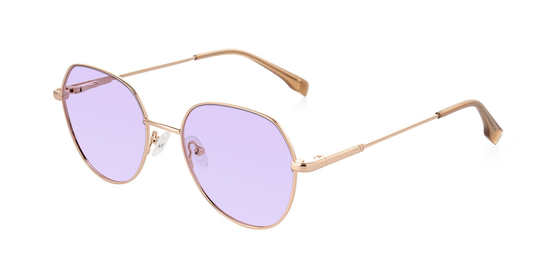 Angle of Deva in Gold with Light Purple Tinted Lenses