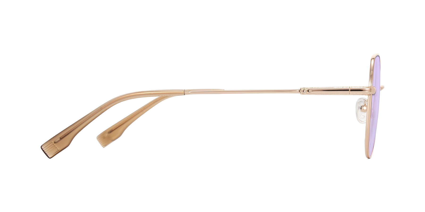 Side of Deva in Gold with Light Purple Tinted Lenses