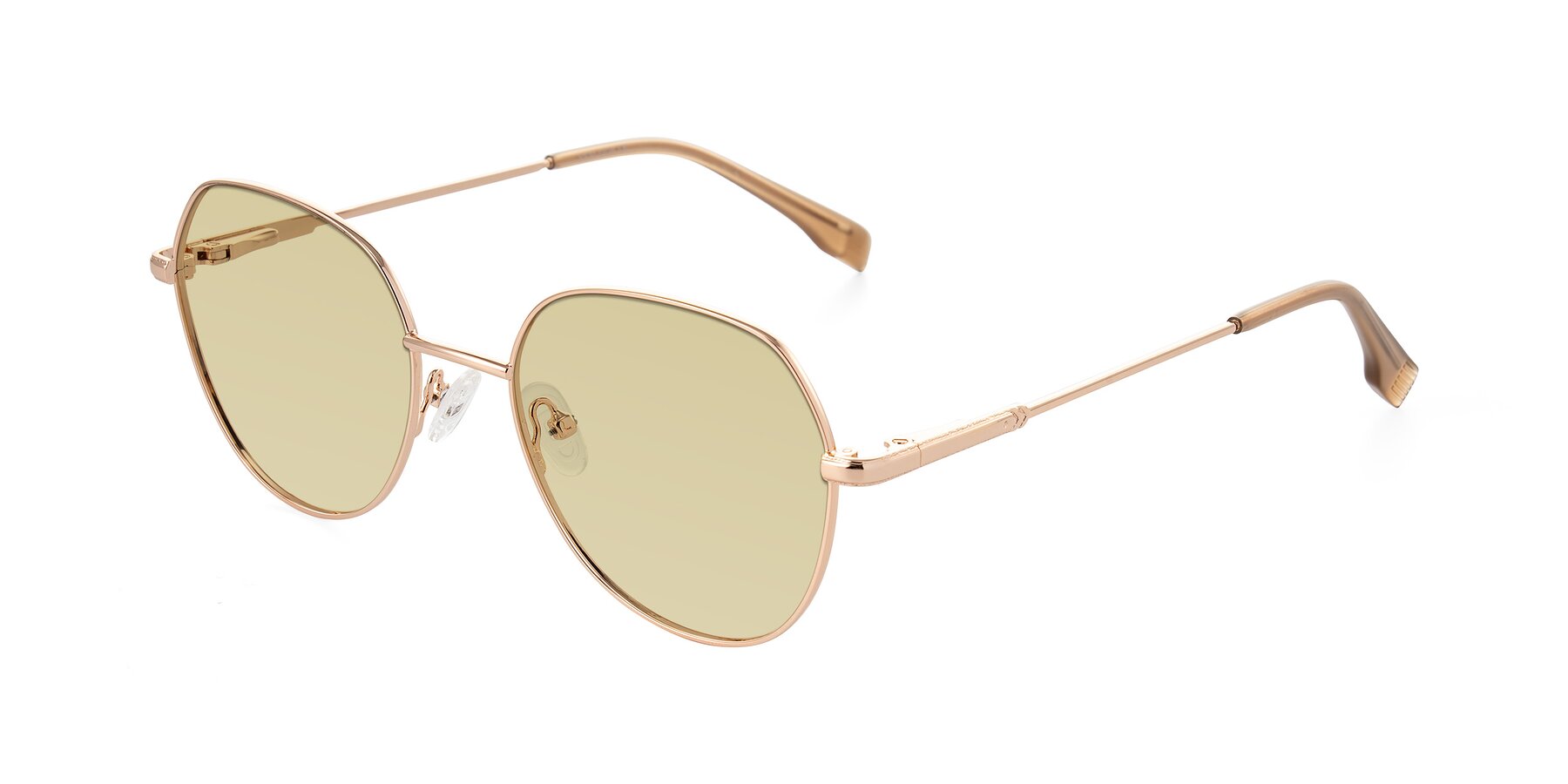 Angle of Deva in Gold with Light Champagne Tinted Lenses