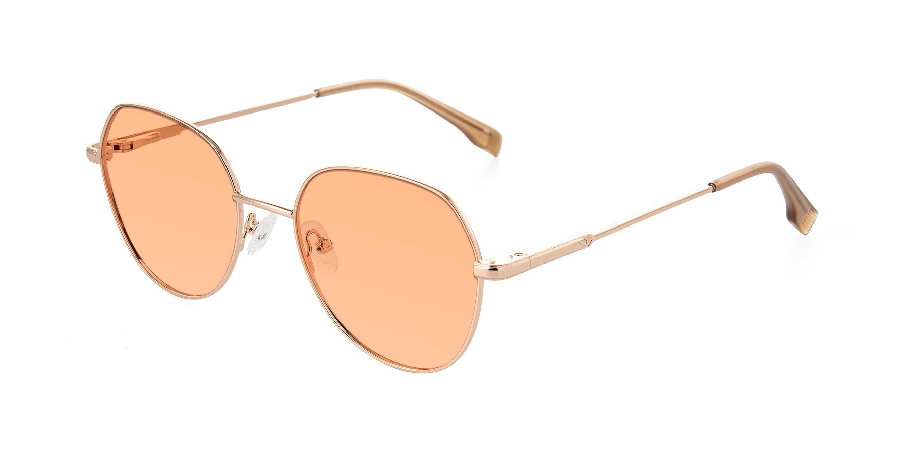 Angle of Deva in Gold with Light Orange Tinted Lenses