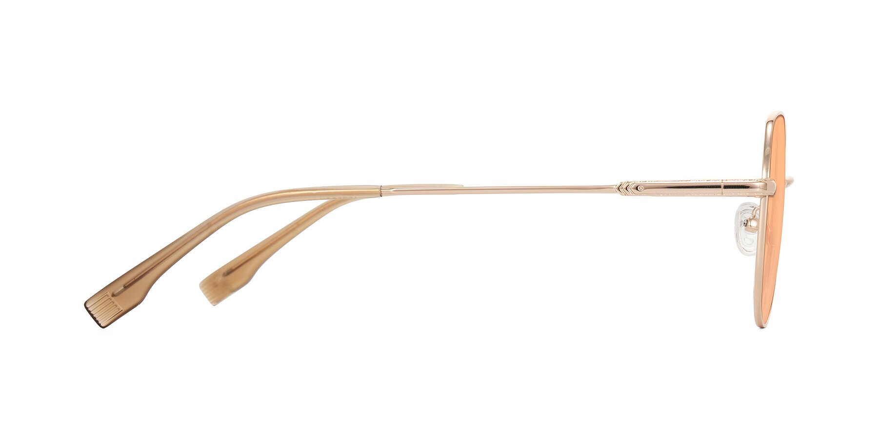 Side of Deva in Gold with Light Orange Tinted Lenses