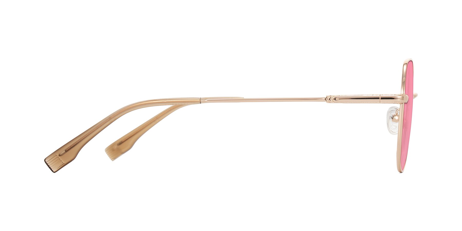 Side of Deva in Gold with Pink Tinted Lenses