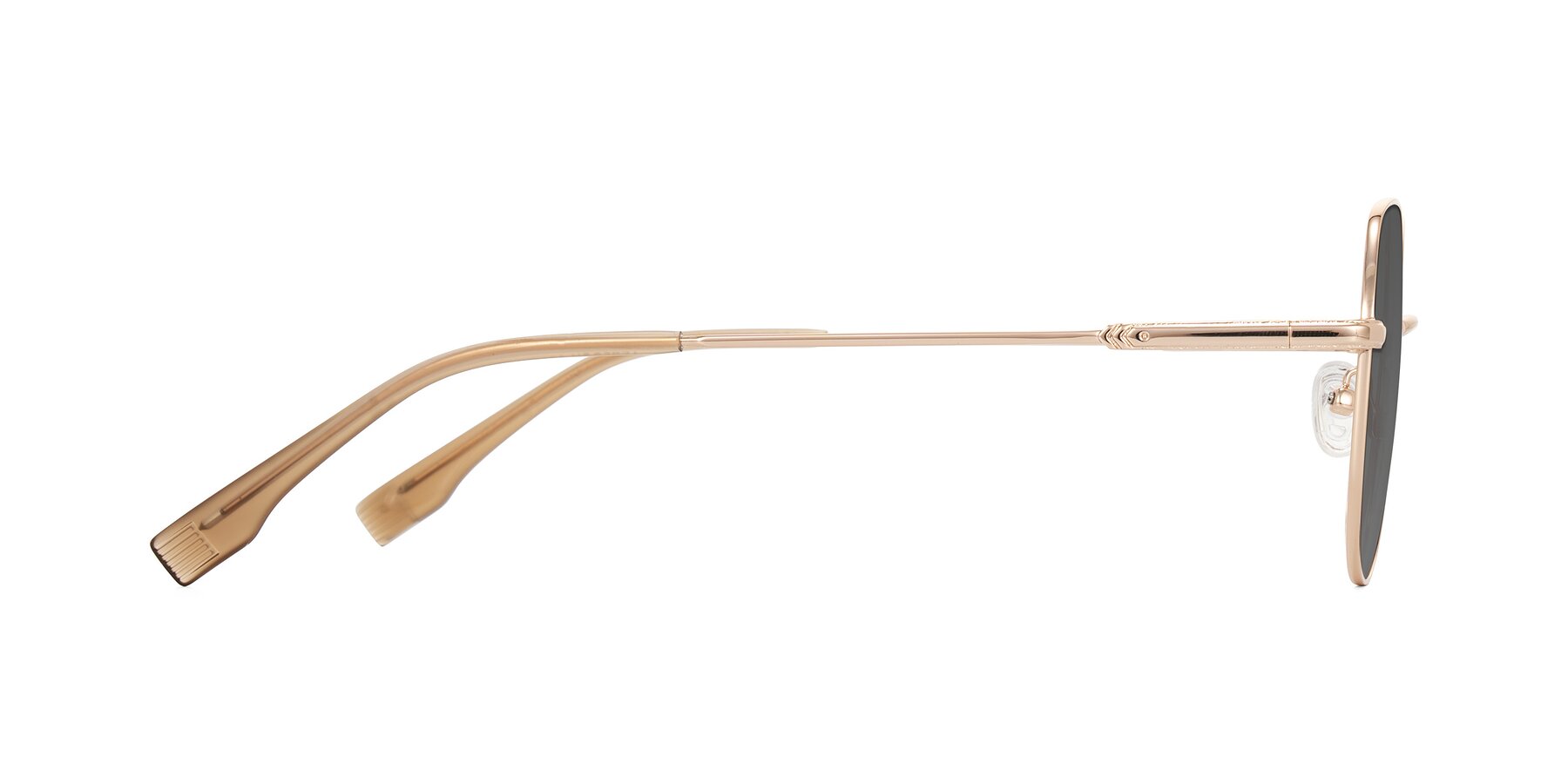 Side of Deva in Gold with Medium Gray Tinted Lenses