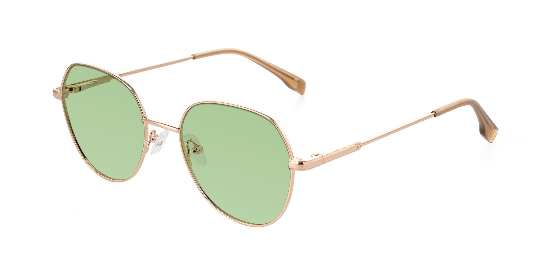 Angle of Deva in Gold with Medium Green Tinted Lenses