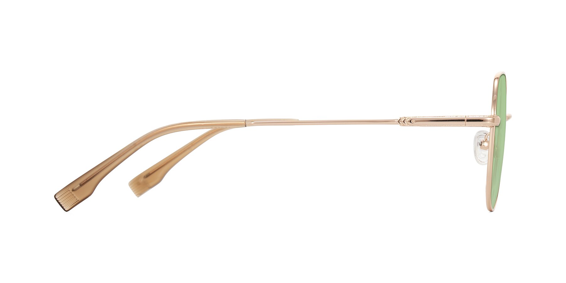 Side of Deva in Gold with Medium Green Tinted Lenses