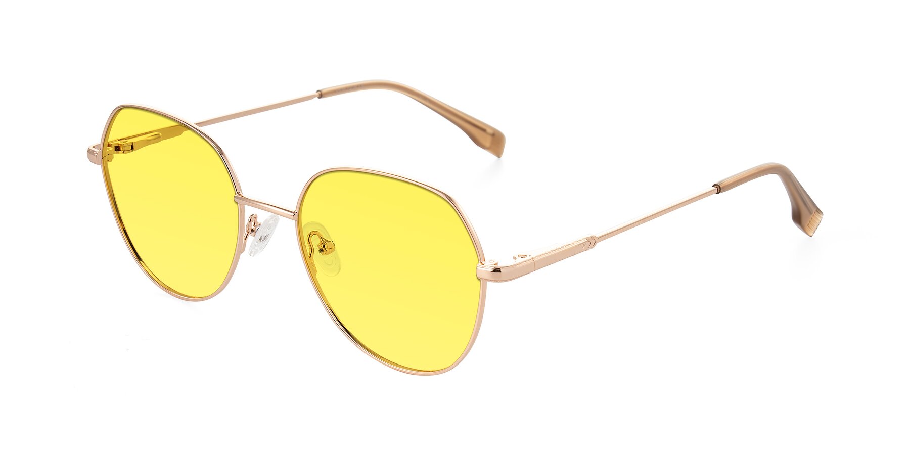 Angle of Deva in Gold with Medium Yellow Tinted Lenses