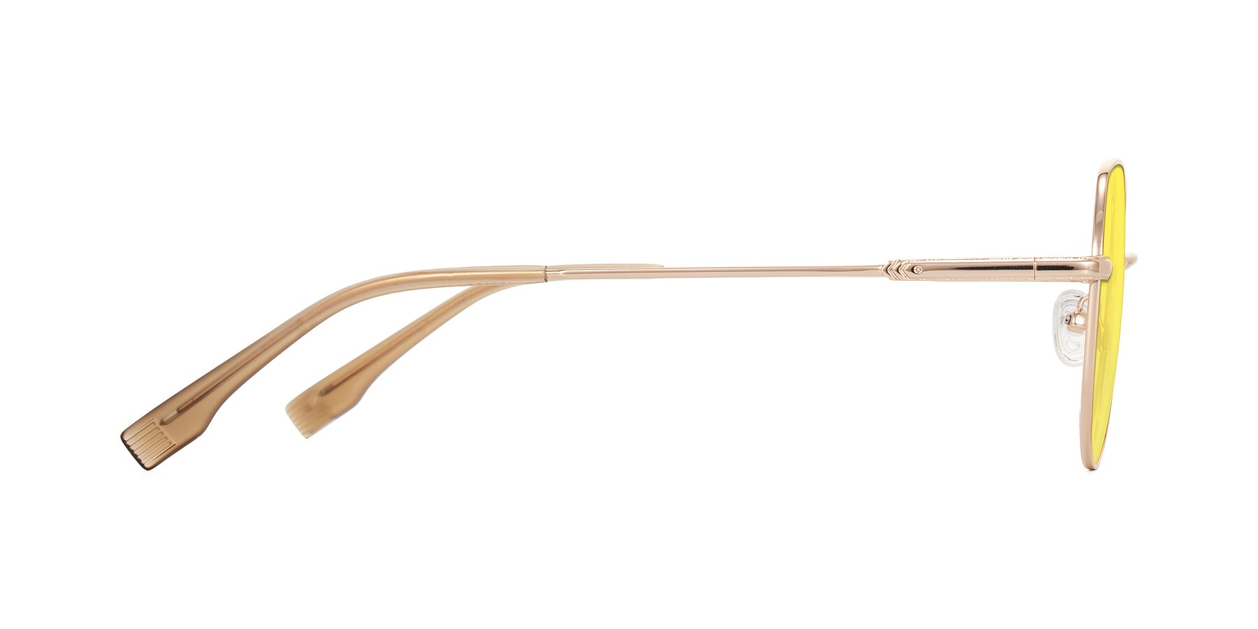 Side of Deva in Gold with Medium Yellow Tinted Lenses