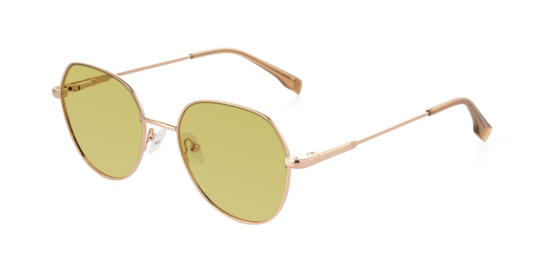 Angle of Deva in Gold with Medium Champagne Tinted Lenses