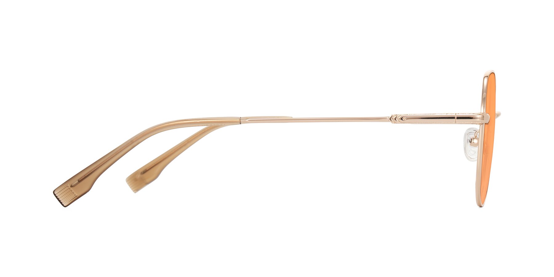 Side of Deva in Gold with Medium Orange Tinted Lenses