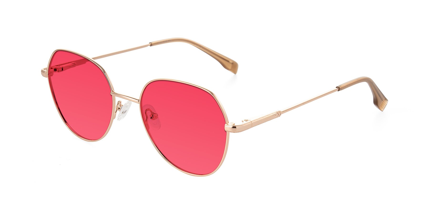 Angle of Deva in Gold with Red Tinted Lenses
