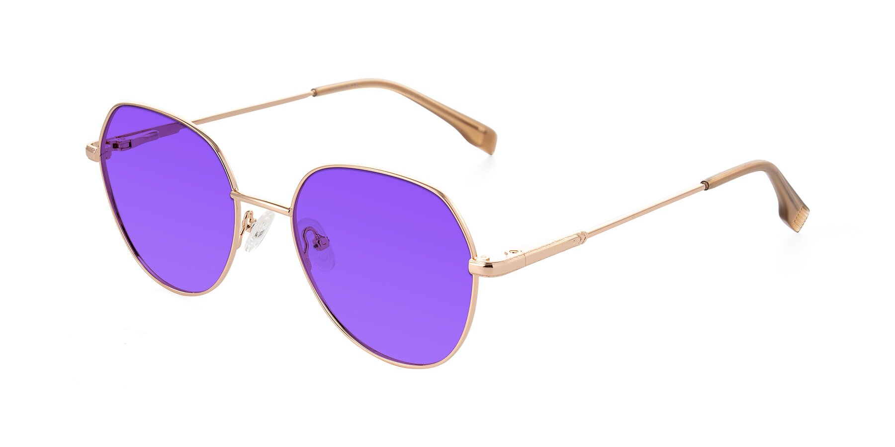 Angle of Deva in Gold with Purple Tinted Lenses