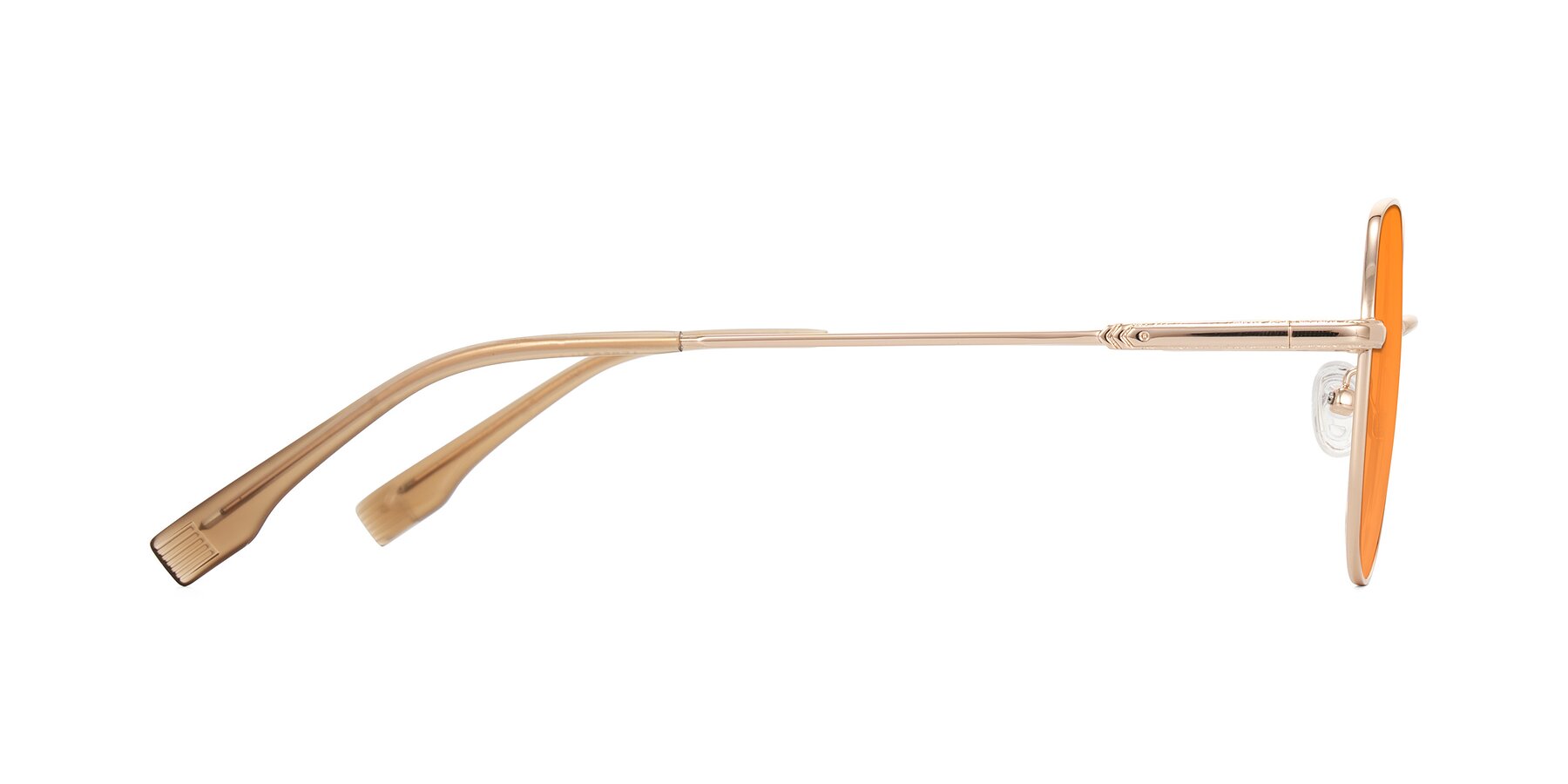 Side of Deva in Gold with Orange Tinted Lenses
