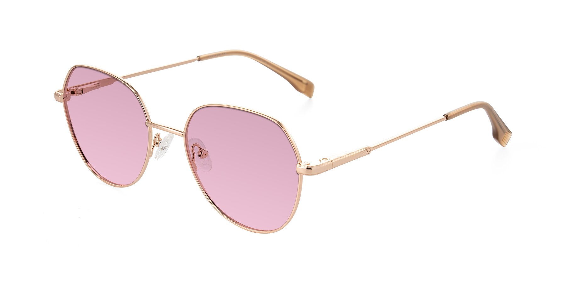 Angle of Deva in Gold with Light Wine Tinted Lenses