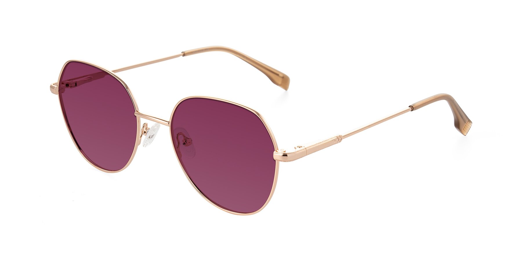 Angle of Deva in Gold with Wine Tinted Lenses