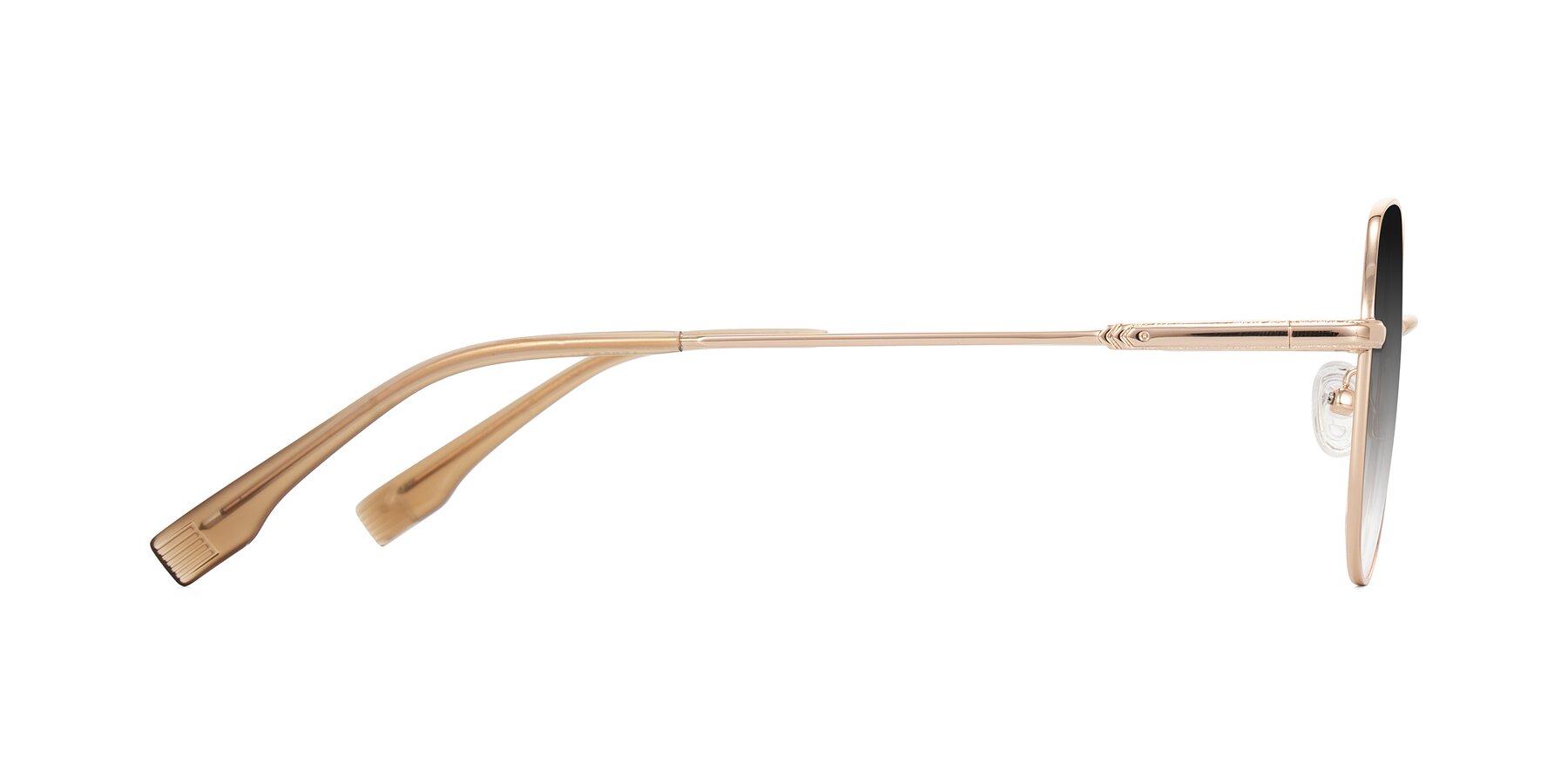 Side of Deva in Gold with Gray Gradient Lenses
