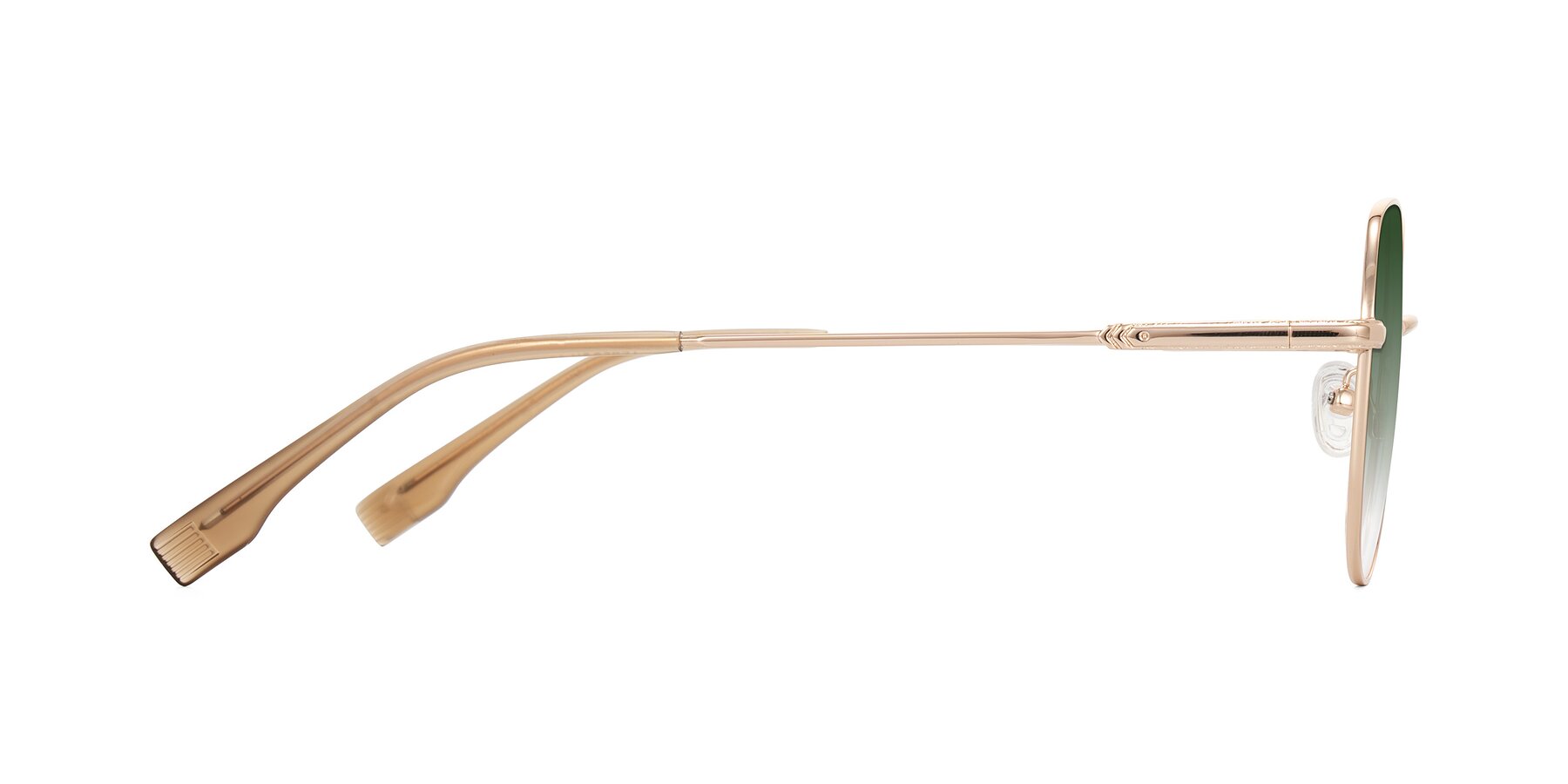 Side of Deva in Gold with Green Gradient Lenses