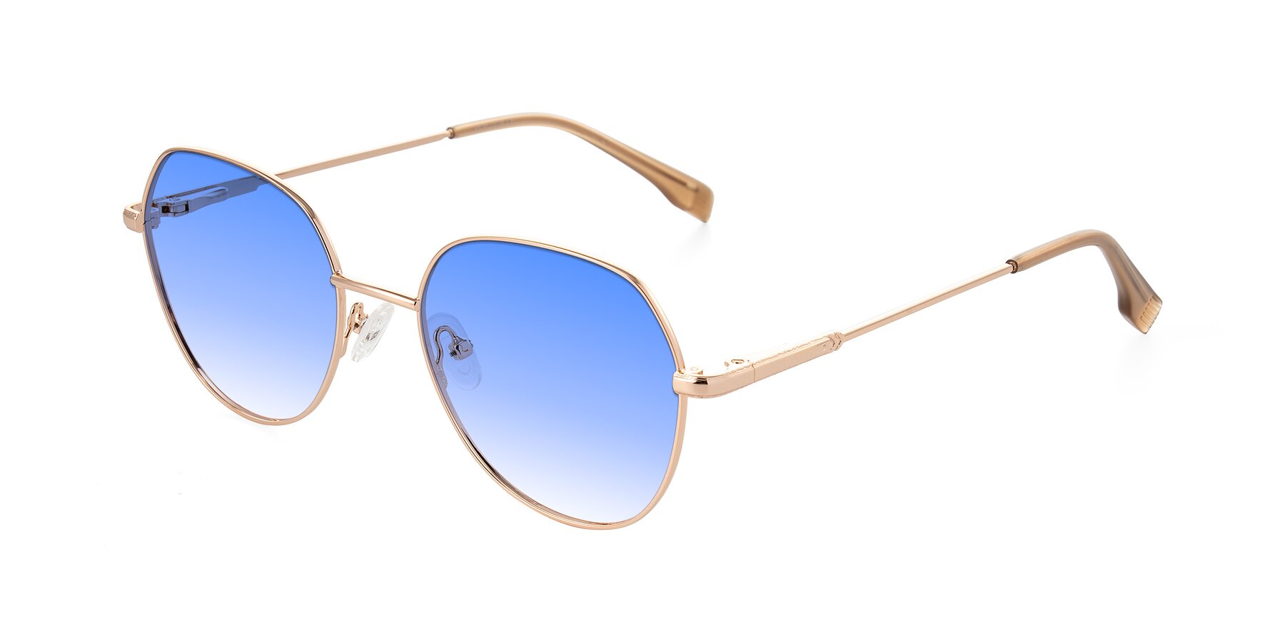 Angle of Deva in Gold with Blue Gradient Lenses