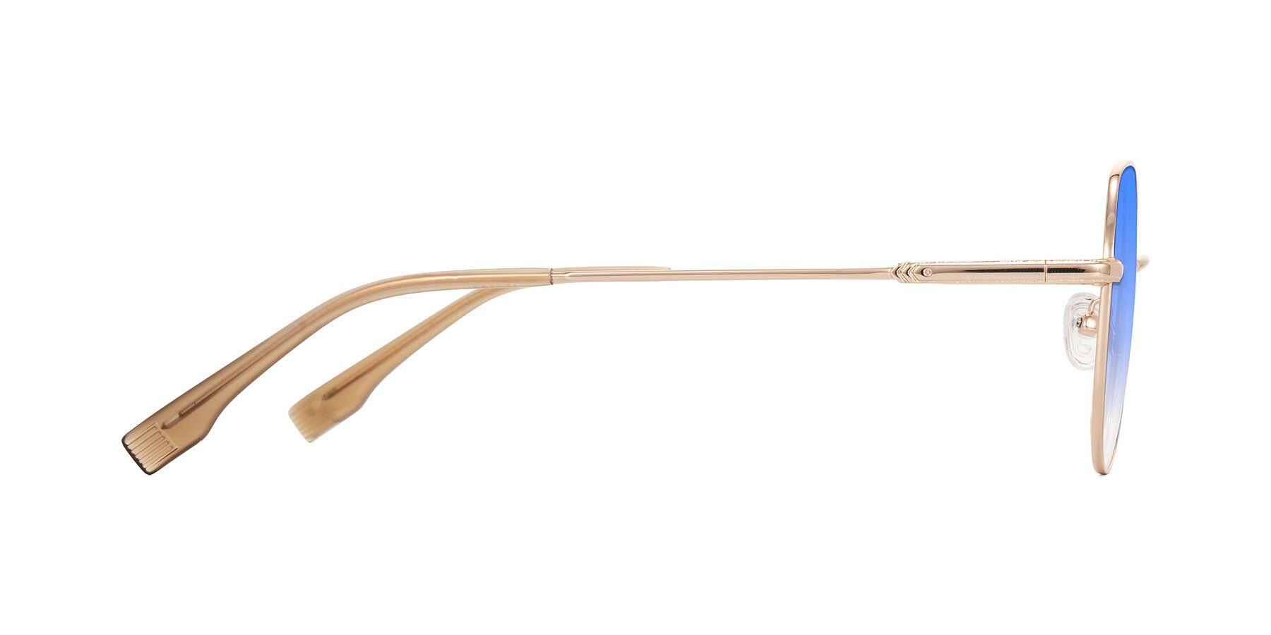 Side of Deva in Gold with Blue Gradient Lenses