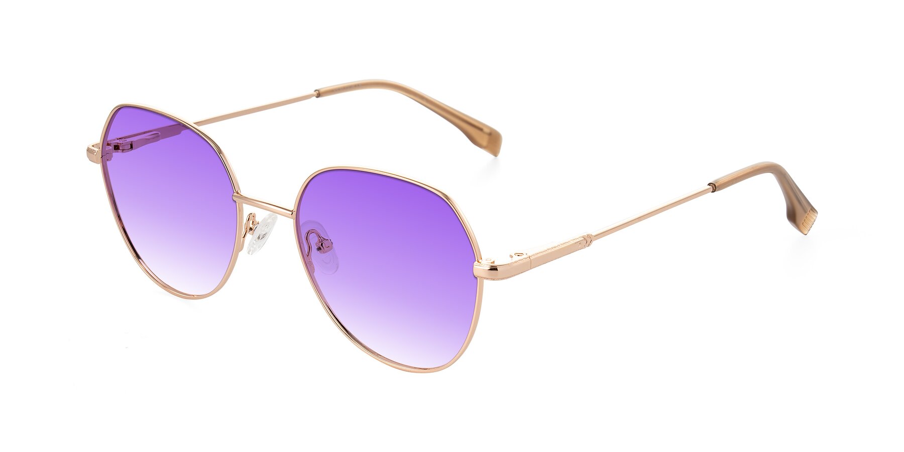Angle of Deva in Gold with Purple Gradient Lenses