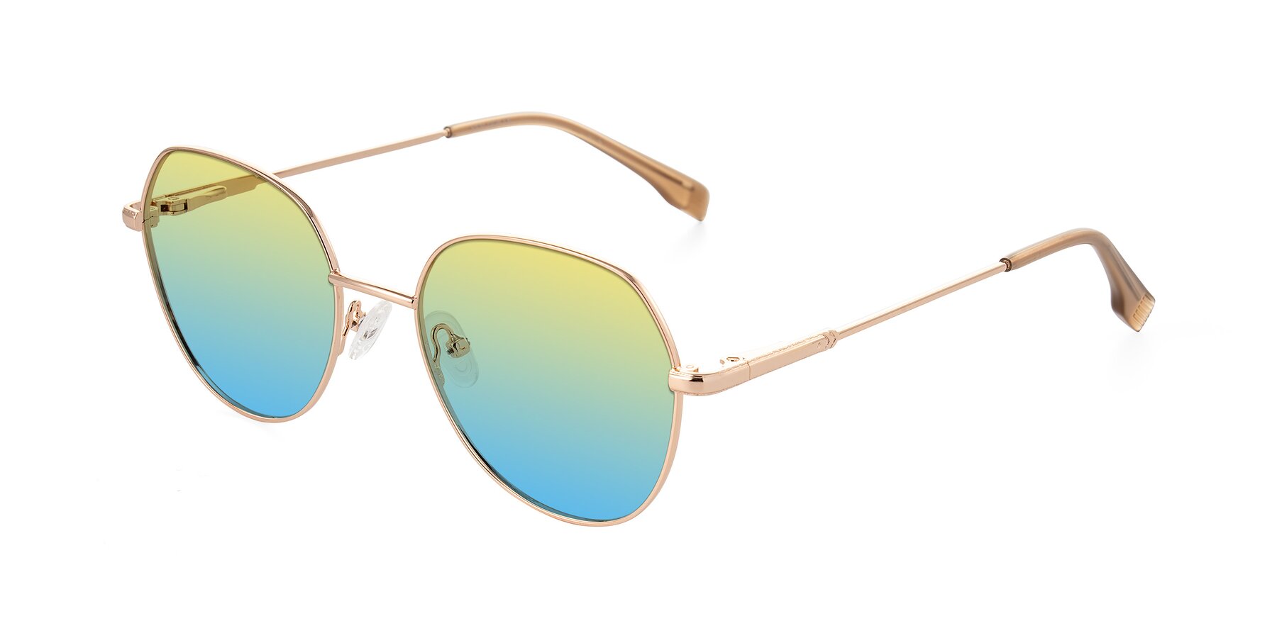 Angle of Deva in Gold with Yellow / Blue Gradient Lenses