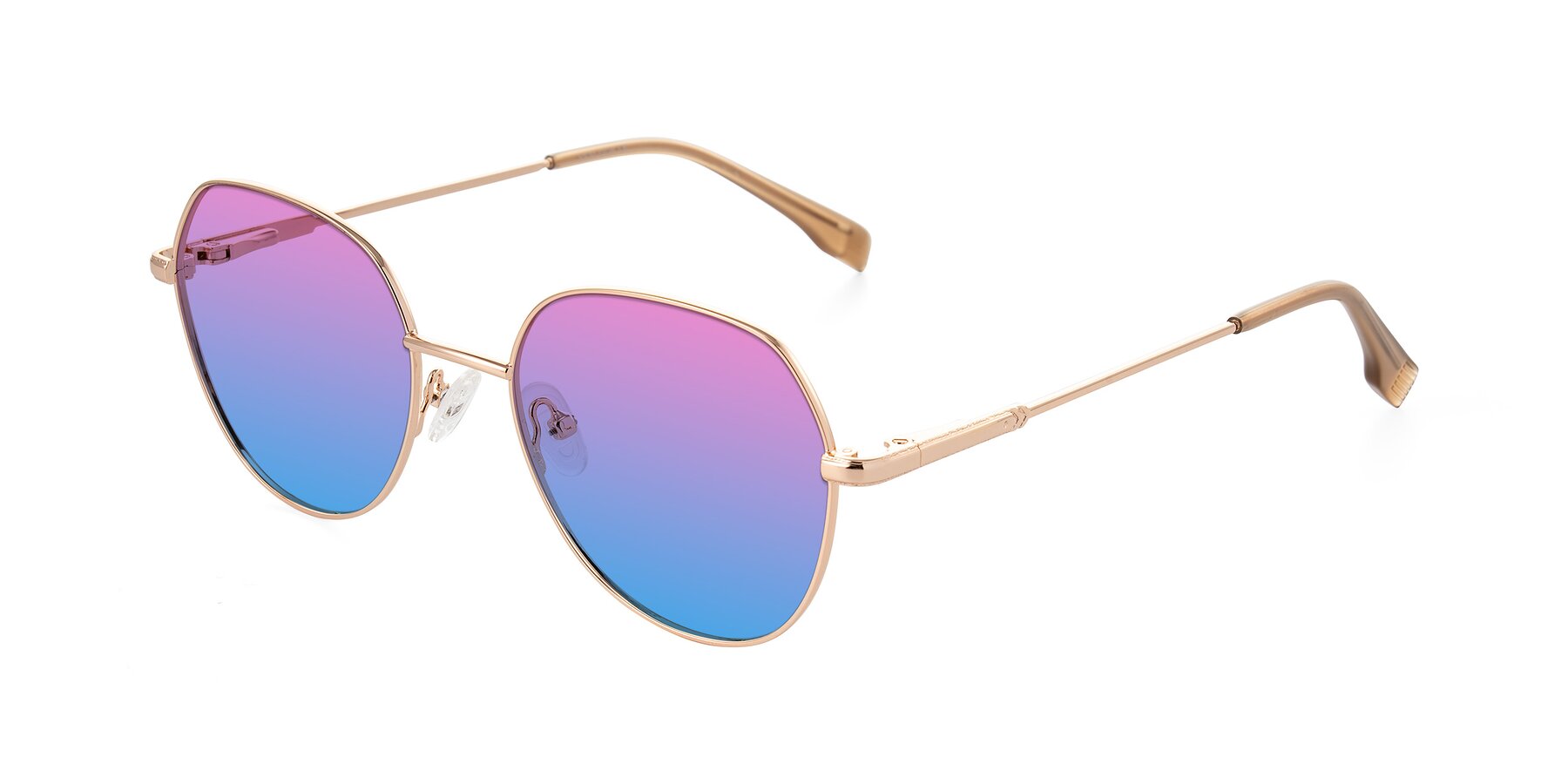 Angle of Deva in Gold with Pink / Blue Gradient Lenses